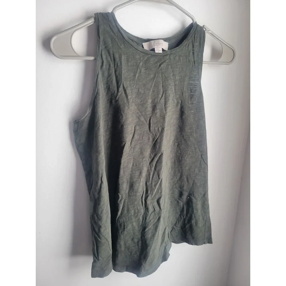 Ann Taylor LOFT Green Racer Back Tank Top XS Extra Small